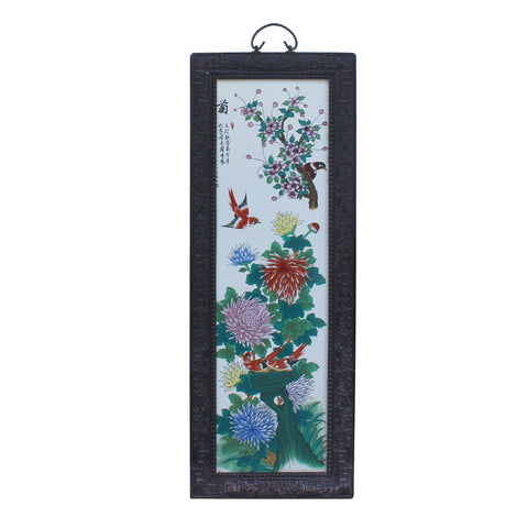 wall panel - wood panel - vintage plaque - reverse painting