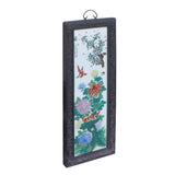 Vintage Chinese Wood Frame Porcelain Flower Birds Wall Plaque Panel ws1202S