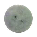Green Jade Chinese Carved Zodiac Dragon Medallion Feng Shui Pendant k323NS