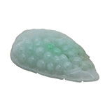 Detail Carved Green Color Natural Jade Grape Fruit On Leaf Pendant n490S