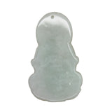 Light Green Sitting Jade Kwan Yin - Bodhisattva - Goddess Of Mercy Jade Pendant n527S