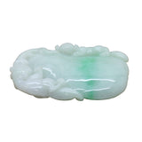 Lucky Feng Shui Jade Pendant With Three Pixie Figure Play On Eggplant n531S