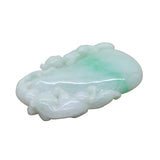 Lucky Feng Shui Jade Pendant With Three Pixie Figure Play On Eggplant n531S