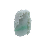 Lucky Feng Shui Jade Pendant With Three Pixie Figure Play On Eggplant n531S