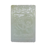Thick White Jade Belt Plate Pendant With Chinese Love Bird Mandarin Duck Play n528S