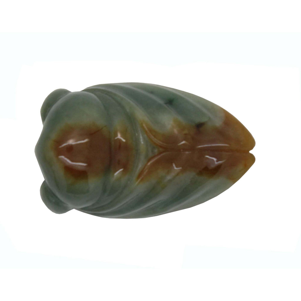 Hand Crafted Jade Pendant Dark Green Yellow Cicada Zen Ornament Figure n508S Hand Crafted Jade Pendant Dark Green Yellow Cicada Zen Ornament Figure n508S