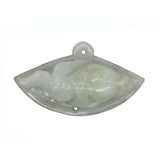 jade fish on fan shape pendant