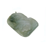 Chinese Hand Carved Natural Jade Lucky Feng Shui Kirin Figure Pendant n522S