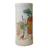 Pair Chinese Oriental Ceramic White People Scenery Vases ws1321S