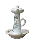 Chinese Ancient Style Porcelain Lady Harvest Longevity Peach Drawing Oil Lamp n364S