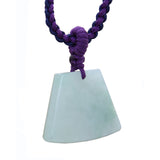 Light Green Natural Jade Pendant With Simple Unique Feng Shui Ax Shape n535S