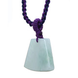 Light Green Natural Jade Pendant With Simple Unique Feng Shui Ax Shape n535S
