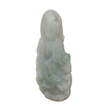Jade Sitting Kwan Yin - Bodhisattva - Goddess Of Mercy Jade Pendant n536S