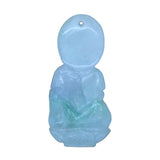Light Green Sitting Jade Kwan Yin - Bodhisattva - Goddess Of Mercy Jade Pendant n539S