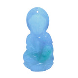 Light Green Sitting Jade Kwan Yin - Bodhisattva - Goddess Of Mercy Jade Pendant n539S