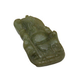 Dark Green Jade Pendant With Standing General Guan, Kwan Kong figure n544S