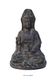 Chinese Sitting Kwan Yin Bodhisattva Metal Statue jz108S