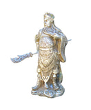 Chinese Silver Color General Guan Kwan Kong Metal Statue JZ124S