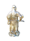 Chinese Silver Color General Guan Kwan Kong Metal Statue JZ124S