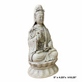 Porcelain White Off Kwan Yin Bodhisattva Statue – Goddess of Mercy On Lotus Base ws1574S