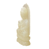 Hand-Carved Guan Yin Bodhisattva Statue – Natural White Stone Finish ws1773S