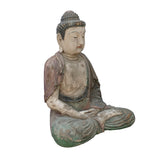 Handcrafted Rustic Wooden Buddha Shakyamuni Statue – Meditative Sitting Pose ws1573S