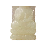 Hand-Carved Guan Yin Bodhisattva Statue – Natural White Stone Finish ws1773S