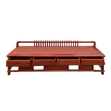 Contemporary Oriental Daybed Couch - Handmade Solid Wood Zen Chinese Brown Wood Bar Panel Bench cs7543S