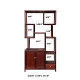 Handmade Solid Wood Transitional Chinese Multi-Layer Display Cabinet Room Divider for Home Decor cs7156S