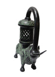 Ancient Illumination: Shang Dynasty Inspired Green Bronze Ox Candle Display Vessel vs370S