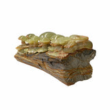 Green Stone Mushroom Flower Decor - Natural Pakistan Jade Feng Shui Gift ws1678S