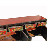 Handmade Vintage Chinese Sideboard – Lotus Pond Koi Fish Painted Sideboard Console Table Cabinet cs7138S