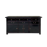 Handmade Solid Wood Black Sideboard with 7 Drawers – Oriental Style cs7507S