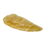 Carved Chinese Natural Yellow Jade Pixie On Leaf Pendant k153NS