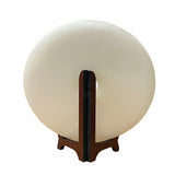 Chinese Handmade White Round Donut Shape Stone Feng Shui Display Sculpture on Stand ws1669S