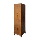 Rustic Narrow Contemporary Display Cabinet - Raw Wood Slim Tall Open Storage Corner Cabinet cs7158S