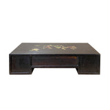 Flower Bird Inlay Brown Wood Rectangular Table Top Stand Display Easel ws1916S
