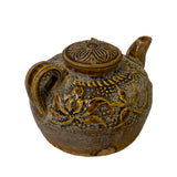 Handmade Classic Oriental Clay Ware Brown Glaze Teapot with Floral  Art ws2649S