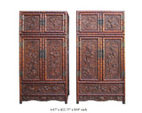 Chinese Rosewood Relief Foo Dog Carving Compound Cabinet sdc01S