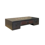 Flower Bird Inlay Brown Wood Rectangular Table Top Stand Display Easel ws1916S
