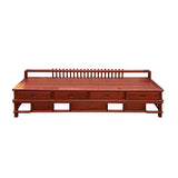 Contemporary Oriental Daybed Couch - Handmade Solid Wood Zen Chinese Brown Wood Bar Panel Bench cs7543S
