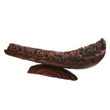 Exquisite Carved Bamboo Curved Boat Depicting the 18 Lohan Arhats ws1391S