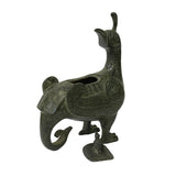 Vintage Reproduction Green Bronze Peacock Vessel – Handmade Ritual Artifact ws1486S
