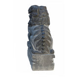 Large Chinese Black Gray Stone Fengshui Foo Dog Statue cs6987S