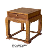 Chinese Oriental Huali Rosewood Phoenix Flower Motif Tea Side Table cs6984S