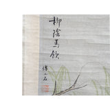 Chinese Color Ink Vertical Horses Theme Scroll Painting Wall Art ws2236S