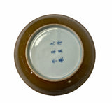 Handmade Porcelain Charger Plate – Scenic Mountain Landscape with Village & People, Brown-Gold Rim ws1791S