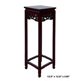 Oriental Square Red Brown Mahogany Stain Plant Stand Pedestal Table ws1608S