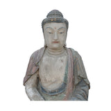 Handcrafted Rustic Wooden Buddha Shakyamuni Statue – Meditative Sitting Pose ws1573S