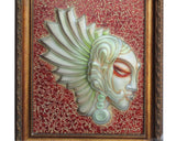 Unique Handcrafted European Glass Wall Painting Angle Face Sculpture wk2199S